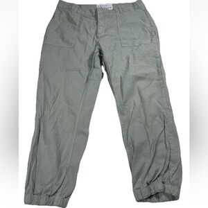 Frank & Eileen Green Jogger Pants Elastic Cuff Cotton Size 12